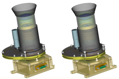 Artwork showing early version of the Mastcam camera heads design.