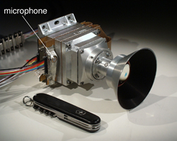 Photograph of the Phoenix MARDI, with location of microphone indicated by an arrow.