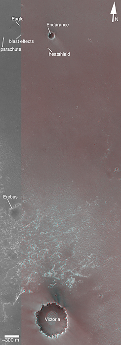 Stereo anaglyph of Rover Opportunity site
